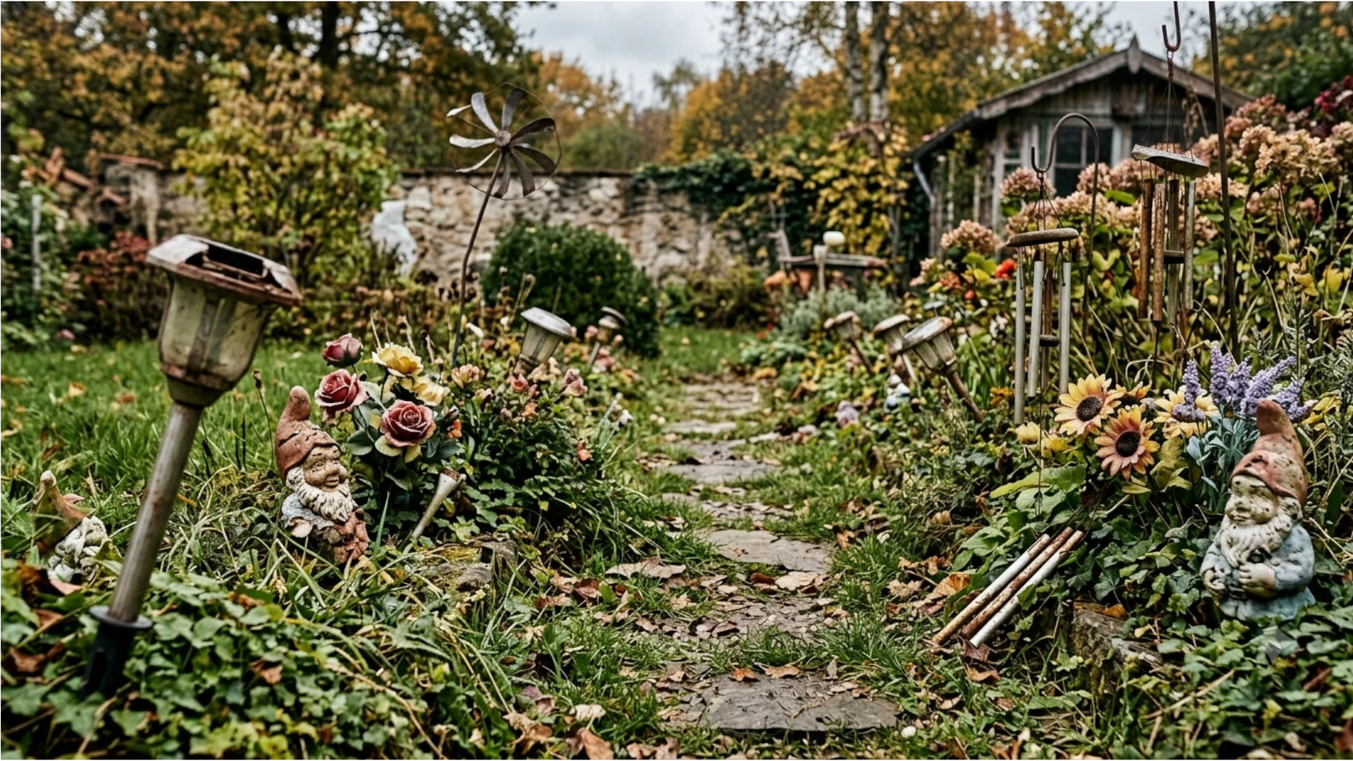 So endet ein Garten, wenn die Inspiration aus dem kostenlosen Wochenend-Zeitungen kommt (Symbolbild KI-Generiert)